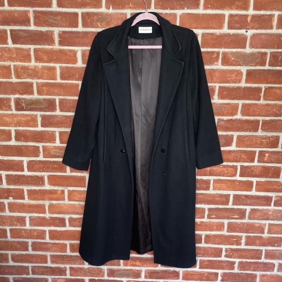 Vintage black wool long maxi coat - Picture 3 of 11